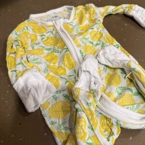Little Sleepies Yellow Lemon Print Kids Footie